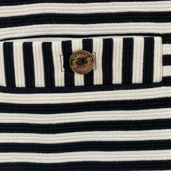 Lilly Pulitzer Alden Bell sleeve,, black and white striped dress size medium - Picture 2 of 8